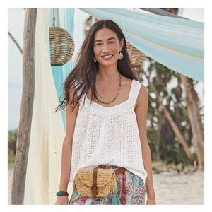 Sundance Sugar Sand Eyelet Tank Size Medium